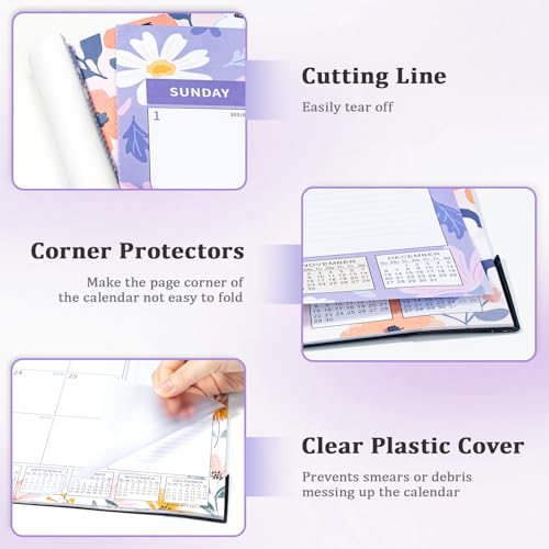 Image of Ospelelf Desk Calendar 2026-2027 Large 22 inchx17 inch Monthly Family Planner Pad with Protective Cover 18 Months Use July 2026 to December 2027 Ditsy Floral