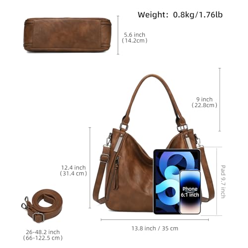 Bolso hombro para mujer grande de cuero PU suave miniatura 5
