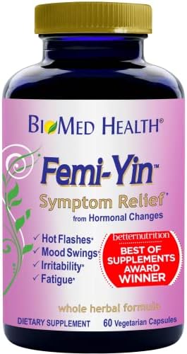 BioMed Health Femi-Yin Symptom Relief 60ct - Menopause Supplements for Women, Multi-Symptom Relief for Hormonal Changes, Hot Flash Relief, Night Sweats, Vaginal Dryness