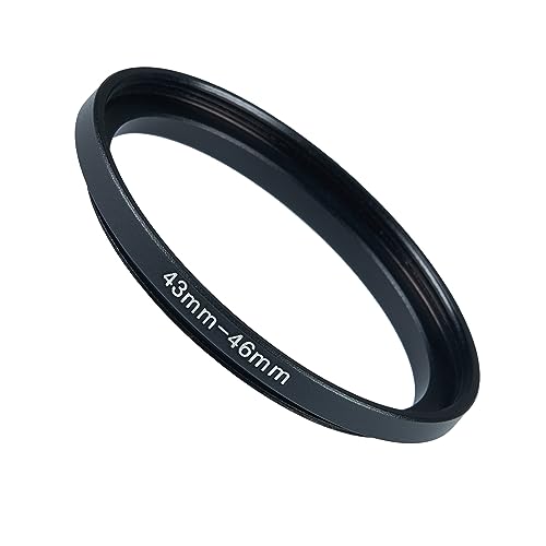 Image of 43mm to 46mm Step-up Adapter Rings Filter Adapter Black Metal Step Down Filter Ring Adapter Compatible with All Brand UV CPL ND Camera Lens Filter Stepping Rings (43mm-46mm)