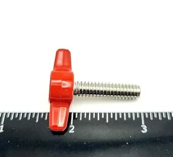1/4-20 X 3/8" Thumb Screws With Tee Knob - 4 Pack Stainless Steel (Red)