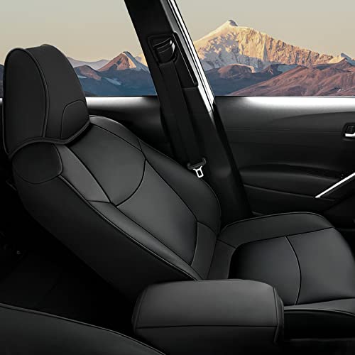 Image of AOMSAZTO Seat Covers for Toyota Corolla 2020 2021 2022 2023 2024 2025 2026 SE & 2023-2026 XSE & 2025 FX, Custom Fit Full Set Faux Leather Black