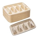 Licsaliwe Porta di Taco da 9x6 Pollici, 50 PCS Pulpa di Carta Resistente a Calore con 3 Scomparti per Il Ristorante