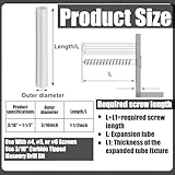 Lineshading 200 Pcs Expanding Plastic Screw Anchors 3/16" Hole White Plastic Anchors for Concrete Masonry Tile Cement Bolt Expansion Tube for #4,5,6 Screws, Fix to Wall Drywall or Other (1-1/2")