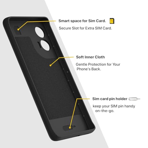 Image of Pikkme Back Cover for Motorola Motorola Moto Edge 50 Fusion 5G / Motorola Moto G96 5G Soft Grip 3D Hexa Cube Texture Silicone Bumper Case (Black)