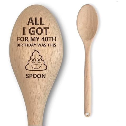 Funny 40th Birthday Gift Wooden Spoon Cover