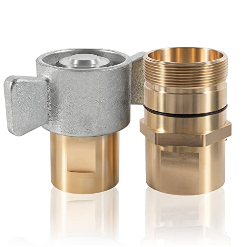 Image of 1-1 /2″ NPT Wet-Line Wing Nut Hydraulic Quick Disconnect Coupler - Brass Wing Nut Design, 3000 PSI Wet-Line Coupling for Dump Trailers, Hydraulic Systems