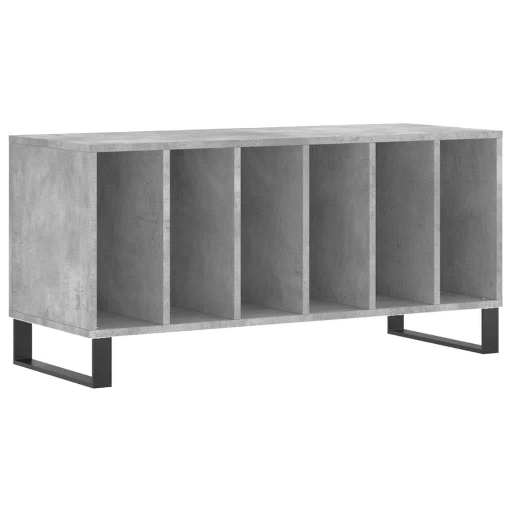 Armadio per dischi in vinile, grigio cemento, 100 x 38 x 48 cm, scaffale per dischi in vinile, in legno e ferro, per soggiorno
