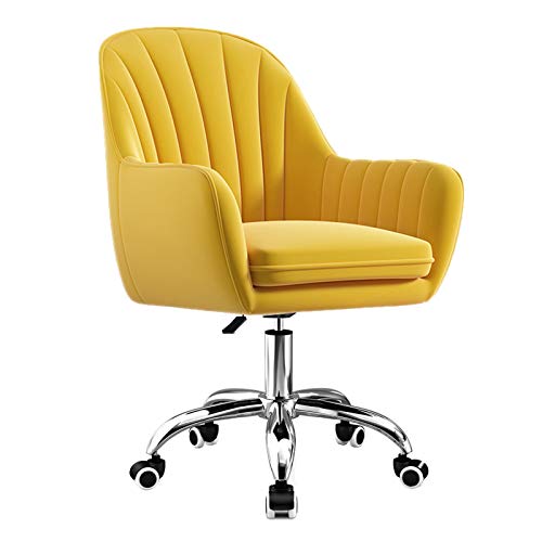Silla de Oficina ergonómica de Terciopelo, Altura Ajustable, giratoria, para Comedor y Escritorio de computadora, Respaldo Medio Acolchado Suave, Taburete de tocador para Sala de Estar, para