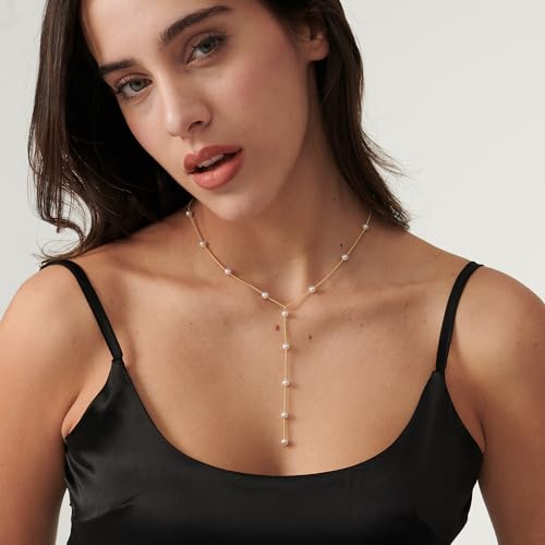 Pearl Necklace for Women- 14K Gold-plated/White Gold-plated Dainty Pearl Necklace for Women4