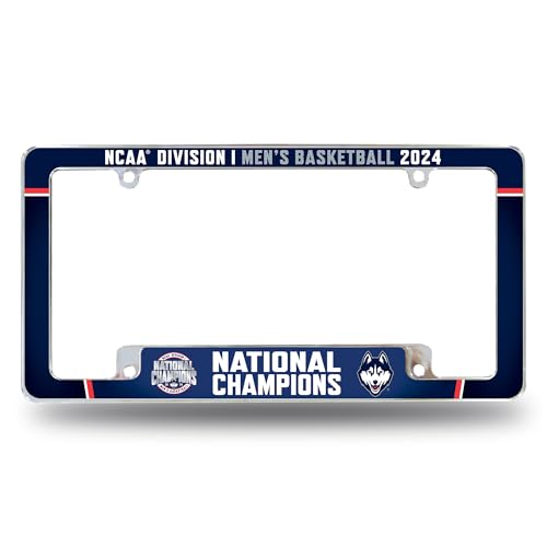 Cadre de plaque UCONN 2024 basket-ball finition chrome premium Rico Industries