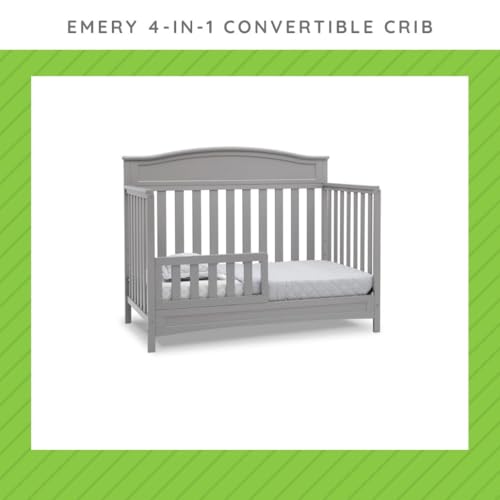 Image of Toddler Bed Safety Guard Rail Compatible with Delta Children Convertible Cribs - Solid Wood Rail for Convertible Crib to Toddler Bed Conversion - Safety Guard Rail for Children (Grey - 026, #0080)