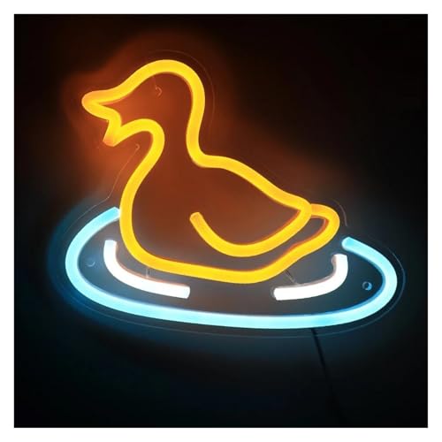 Hivernoi Lampada al neon Anatra che nuota nello stagno per insegna per per luci dimmerabili alimentate tramite per USB
