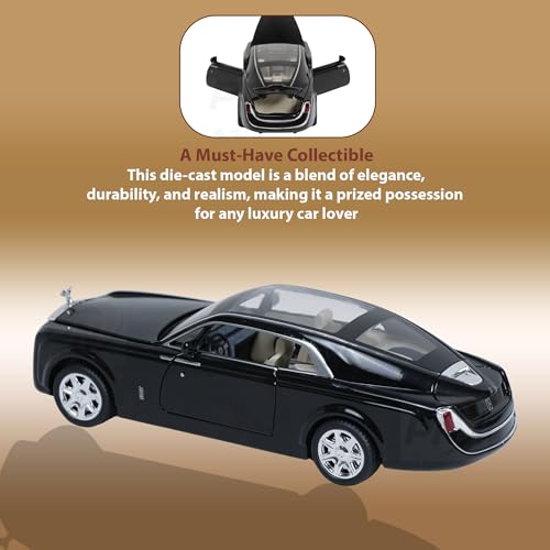 Image of Alloy Metal Pull Back Die-cast Car 1;24 Various Models with Sound & Music, Toy Cars for Kids Durable and Fun Gift for Boys and Girls (Dark Blue- Rolls Royce)