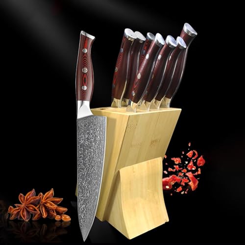 Set Cuchillos Cocina 9 Piezas Acero Inox Base