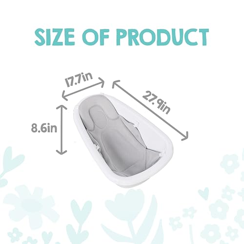 Image of Regalo Baby Basics 3-in-1 Grow with Me Baby Bathtub with Foam Padded Air Mesh Sling, Adjustable Infant Bath Tub for Newborn to Toddler, Baby Bath Seat Support, Easy Clean with Drying Hook