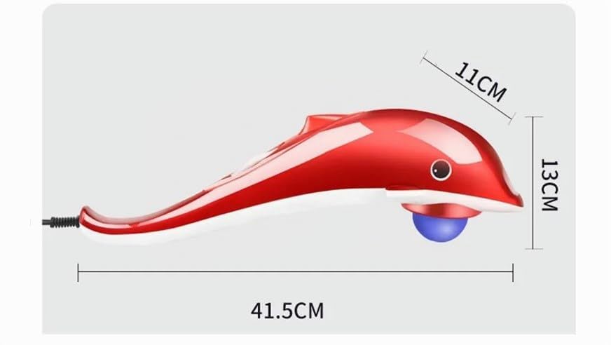 Hand Rückenmassagegerät, Tiefengewebs Percussion Massagegerät in Delfinformtragbares,Massage Delfin mit 3 Köpfen für Nacken und Schulter lindert Müdigkeit (EU)