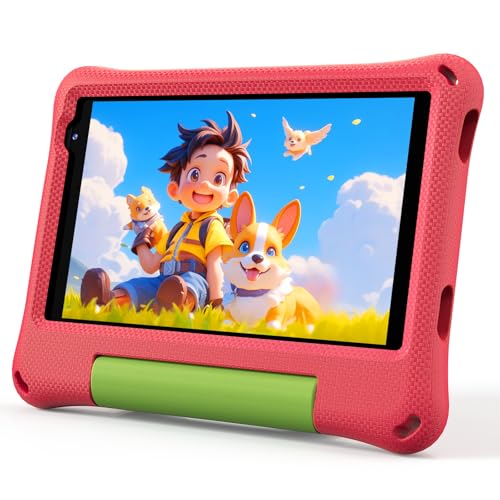 Image of Callsky-Kids Kids Tablet 8 Inch Android 14 for Kid Octa-Core 64GB 2TB Expandable Toddler Tablet WiFi Children with EVA Shockproof Case, GMS Certified, Dual Camera, BT, Rose Red