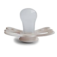 Vista 4 de FRIGG Butterfly Anatomical SilkySoft - Chupete de silicona para bebé, fabricado en Dinamarca, sin BPA (crema/rubor, 6-18 meses)