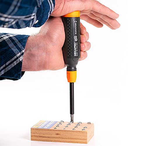 Megapro 151Elev-Ch/Or Alloy Steel Hex Elevator Multi Bit 15 In 1 Screwdriver, 1-1/4" Hex Nut, 8-1/2" Length #TOP3