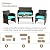 FDW Outdoor Patio Furniture Sets Wicker Rattan Chair Patio Set 4 Pieces Conversation Set Lawn Chairs Outdoor Garden Porch Poolside Balcony Furniture,Blue Cushion