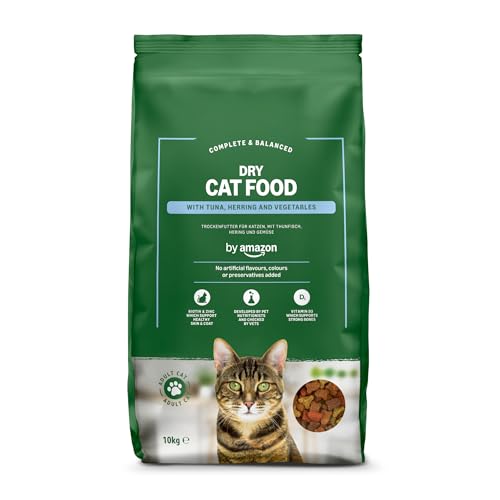 by Amazon Alimento secco completo per gatti adulti con Tonno e Aringhe, 10kg, 1 confezione da