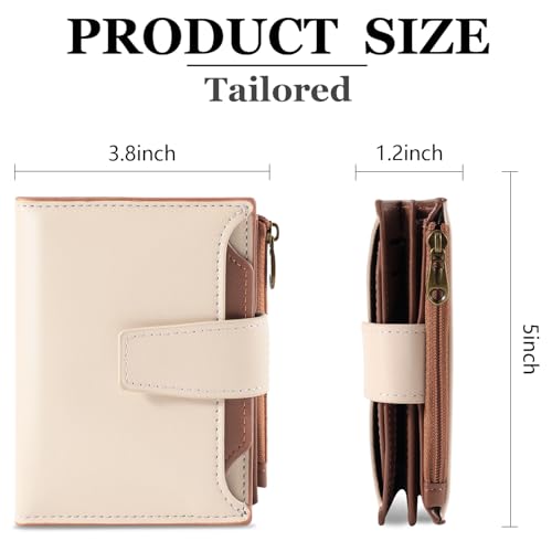 Airkit Small Wallet Women RFID Blocking Genuine Leather Bifold Compact Card Holder for Women with Zipper Coin Pocket 4 ID Windows by Airkit - Image 3