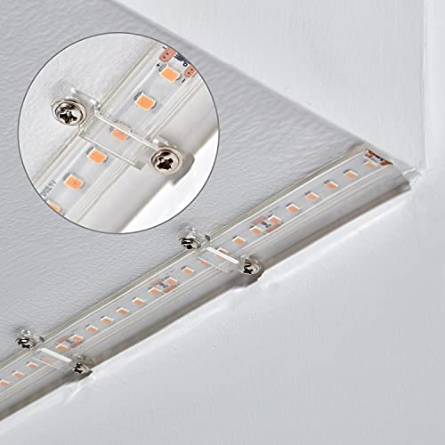 MMSD 100 Pack LED Strip Light Mounting Brackets LED Strip Light Holder LED Tape Hook Rigid Clips with 202 Screws Suit for 12mm Wide IP67/68 Waterproof Strip Lights