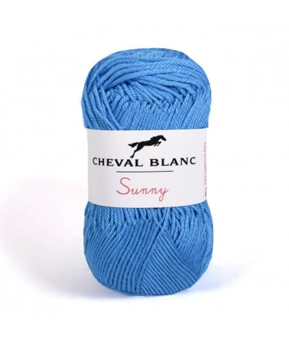 Laines Cheval Blanc - SUNNY fil à tricoter 100% coton 50g - Idéal pour le tricot été et tous vos loisirs créatifs