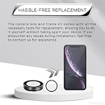 for iPhone XR Camera Lens Glass with Frame Replacement | Rear Camera Back Camera Lens Metal Frame Cover Replace with Full Repair Tools Kit Model A2105 A1984 A2107 A2108 A2106