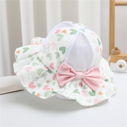 Girls Sun Hat Sun Protection Kids Cute Floral Print Summer Beach Play Cap Breathable Mesh Cotton Bucket Hat Wide Brim2