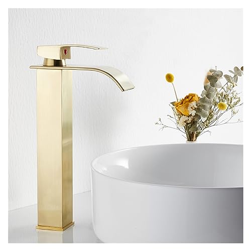 Robinet mélangeur de salle de bain carré chrome et noir pour vasque haute