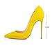 EDEFS Zapatos de Tacon de Alto Terciopelo para Mujer Amarillo EU37