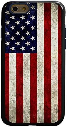 Guard Dog Protective Hybrid Case for iPhone 6 / 6s American Flag Design – Old Glory Black with Dark Blue Silicone