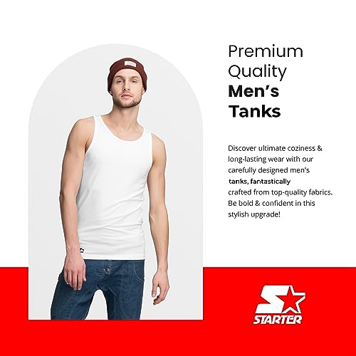 Starter 5-Pack Men's Essential Tank Tops, Undershirts – Breathable, Tagless, Cotton Mens T Shirt - Image 3