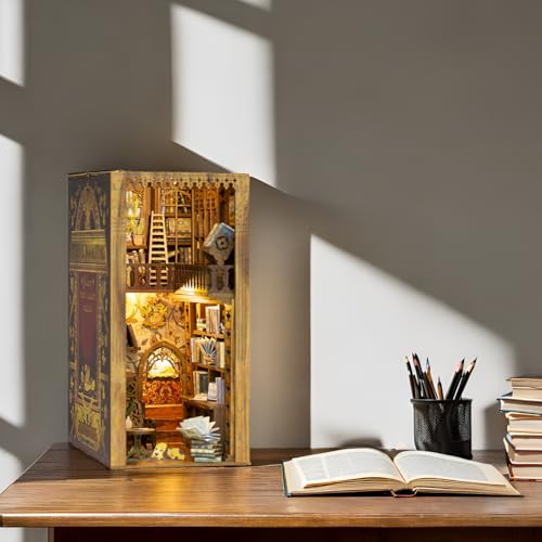 Image of CUTEBEE Christmas Book Nook Kit - DIY Miniature House Dollhouse Kit for Adults, Teens, Booknook Tiny House Bookshelf Decor 3D Wooden Puzzle, Gifts for Family, Friends (Christmas Wish Store)