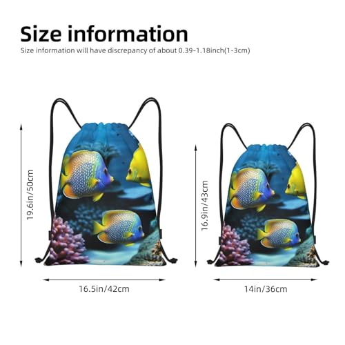 Tropical Fish Drawstring Backpack Water Resistant String Bag Sports Sackpack Gym Sack Beach Swim Travel Daypack2