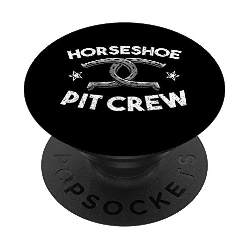 Cool Herradura Pit Crew | Divertido regalo para lanzar zapatos de animales PopSockets PopGrip Intercambiable