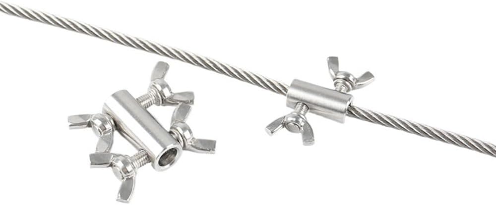 Wire Clamps,2pcs 304 Stainless Steel Rope Manual Lock Catch Fasteners Butterfly Buckle For Steel Wire Rope Clip 1.5/2/3/4/5/6/8/10/12mm(For 12mm wire)