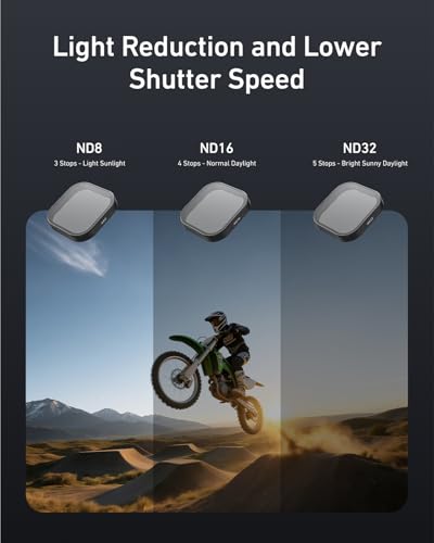 Image of TELESIN 3 Pack Neutral Density Filter ND8 ND16 ND32 Compatible with GoPro Hero 12 Hero 11 Hero 10 Hero 9 Black- Lens Filter Kit Lens Protector for Go Pro 12 11 10 9 Camera Accessories