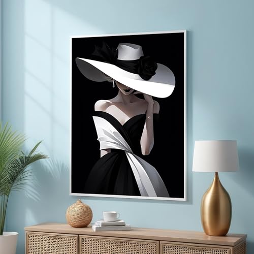 Toile imprimée noir et blanc XINBAO art mural minimaliste 60x80cm