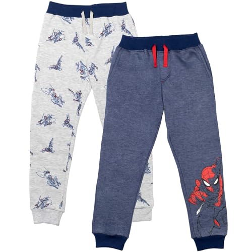 Marvel Spider-Man Fleece 2 Pack Jogger Pants Toddler to Big Kid Sizes (2T - 18-20)
