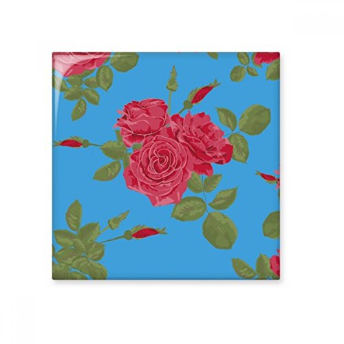 DIYthinker Planta del dibujo del arte Rojo Azul brillante baldosa cerámica de baño Cocina muro de piedra artesanal de regalo Decoración