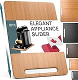 Ibyx Elegant Sliding Tray for Your Coffee Maker & Heavy Kitchen Appliances - Sturdy, Slides Easily from Under The Cabinet (Natural, 9.5”W x 14”D)