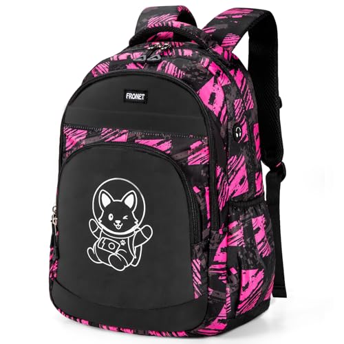 Schulrucksack Mädchen Teenager Rucksack Tagesrucksack Kinder Schulranzen Schultaschen Set für Schule 2 3 4 5 6 7 8 Klasse 9 10 11 12 13 14 15 Jahre Ranzen Kinderrucksack Laptop Rot Daypack Wasserdicht