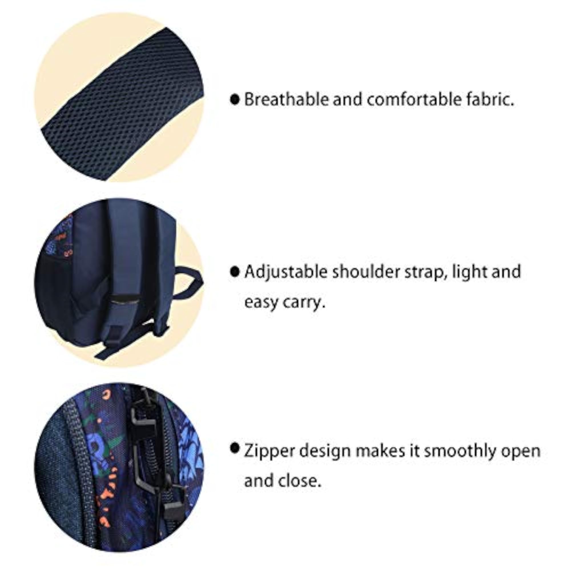 School Book Bag, Smoothly Zipper Design for Travel