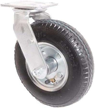 6" (6PPNTS) Swivel Plate Caster, Pneumatic Wheel, 200 lbs Capacity, Ball Bearings