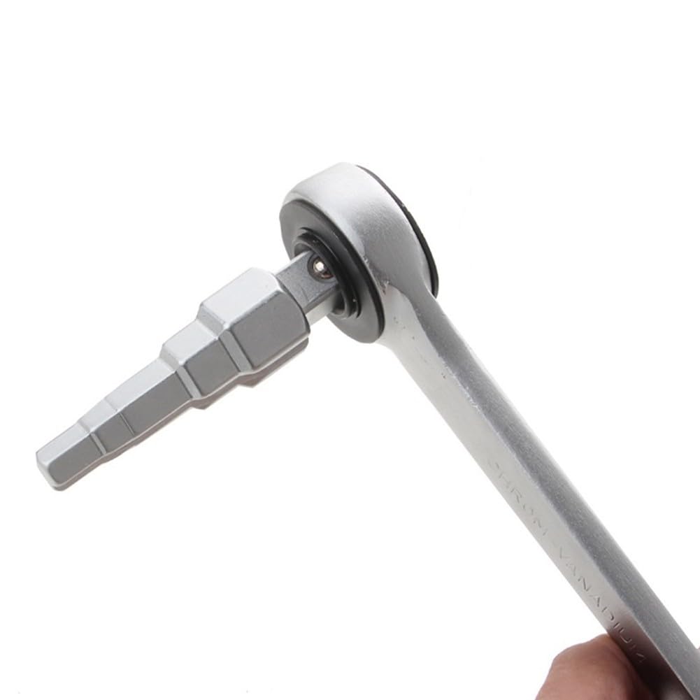 Lioaeust Clé à cliquet pour radiateur étagée, poignée réglable en acier au carbone pour la plupart des valves de radiateur, tétons, bouchons, connecteurs de réservoir (A)