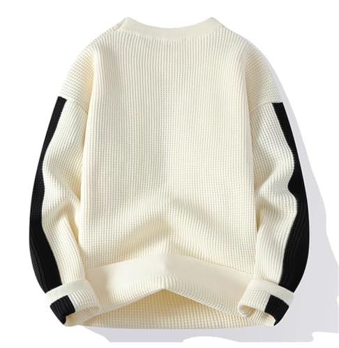 Men Daily Casual Pullover Crew Neck Long Sleeve Knit Loose Sweater3