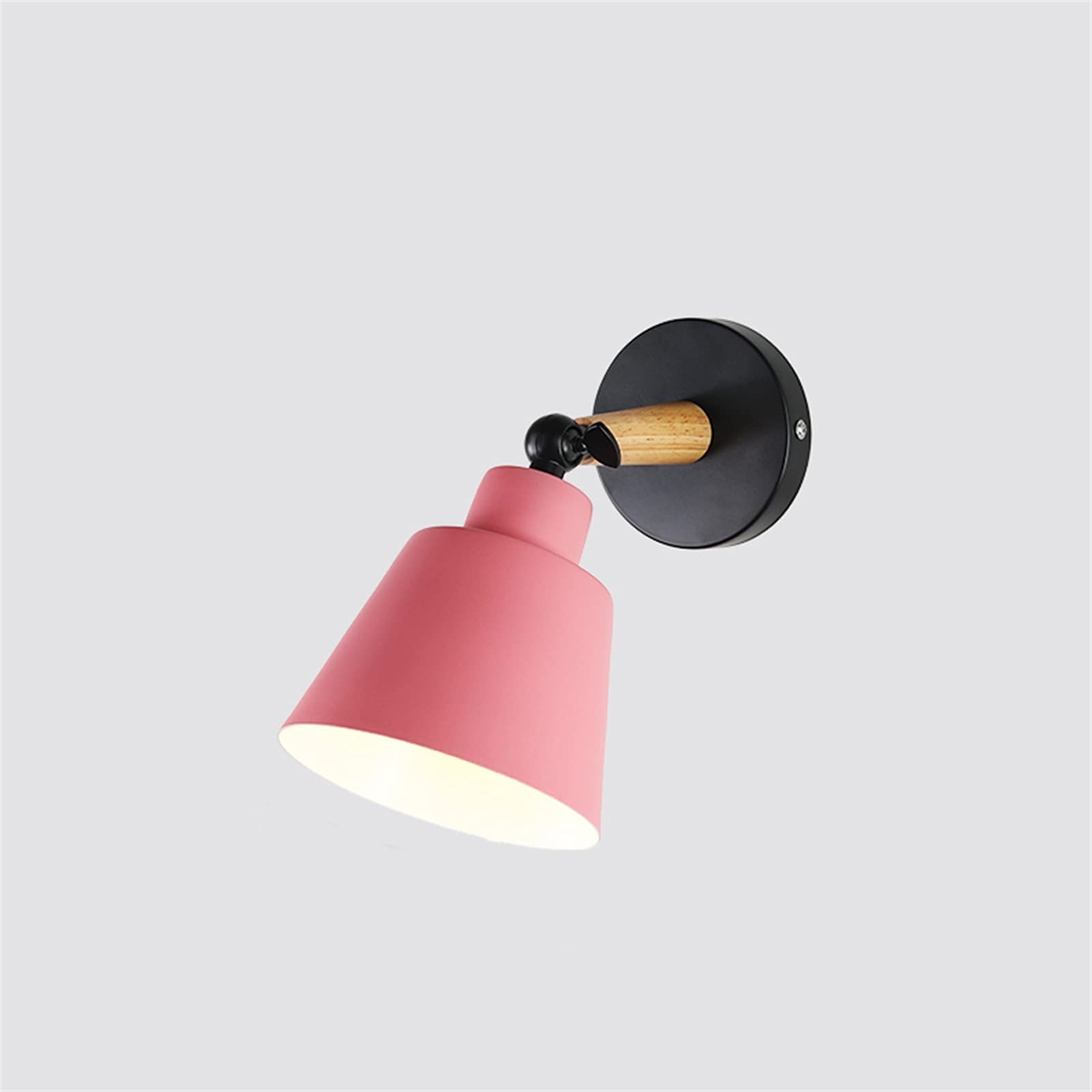 VDOQTLJT European Wall Light - Bedroom Bedside Lamp Sconce Modern Adjustable E27 Macaron Simple Aisle Corridor Background LED Chandelier Ceiling(Rosa)